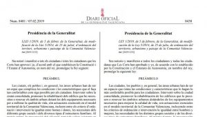 Publicada LEY 1/2019, de 5 de febrero, de la Generalitat, de modificación de la LOTUP (DOCV Num 8481/07.02.2019) Entrada en vigor 08.02.2019
